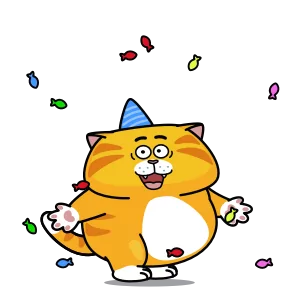 Стикер из набора Рыжий кот