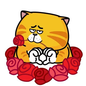 Стикер из набора Рыжий кот